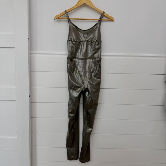 Women’s Adidas Ivy Park Beyoncé V Neck Metallic Cat Suit Size Small - Picture 6 of 12